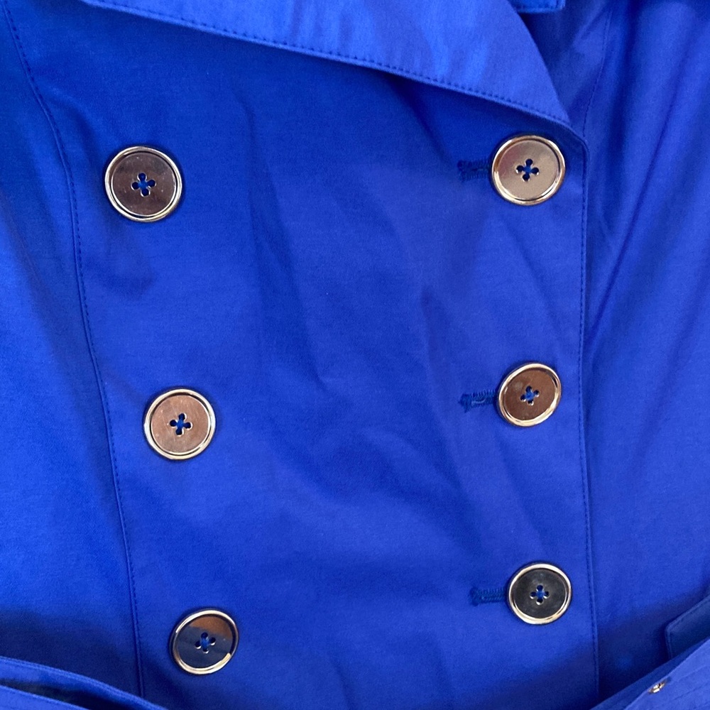 Sam Edelman Royal Blue Trench Coat with Studded Collar - Picture 5 of 13